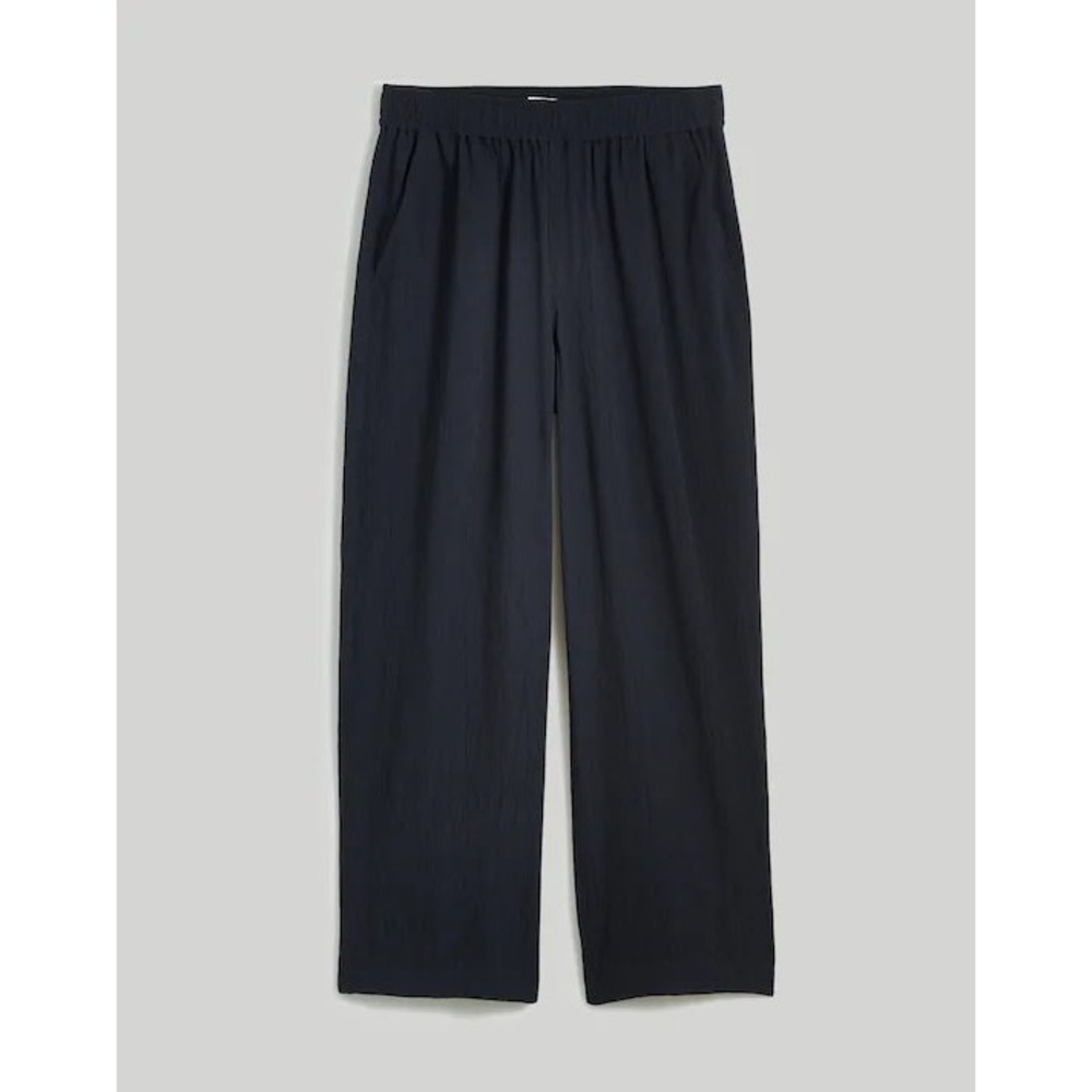 Madewell Black Lenzing Modal Wide Leg Pull On Elastic Waist Pants Small Petite